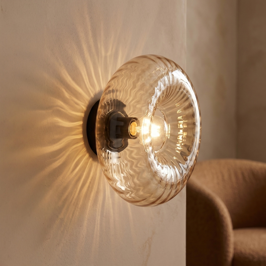 Brilliant - Wandleuchte NEVIL 1xE27/20W/230V schwarz/rauchbeige