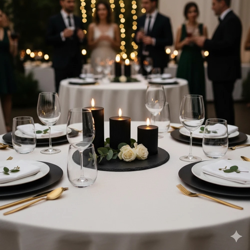 BRILLO 3er-Set LED-Kerzen, LED/2xAA, schwarz + Fernbedienung