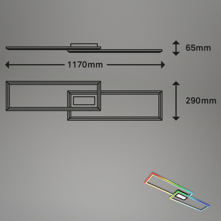 Brilo 3735-015 - Dimmbare LED-RGBW-Aufbauleuchte FRAME LED/41W/230V 2700-6500K + Fernbedienung