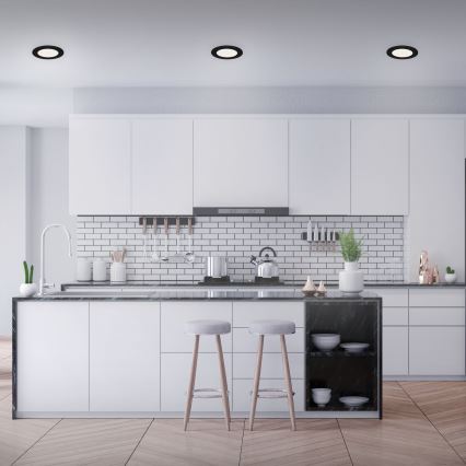 Brilo - 3er-Set LED-Einbauleuchte für Badezimmer FLAT LED/6W/230V IP44 schwarz