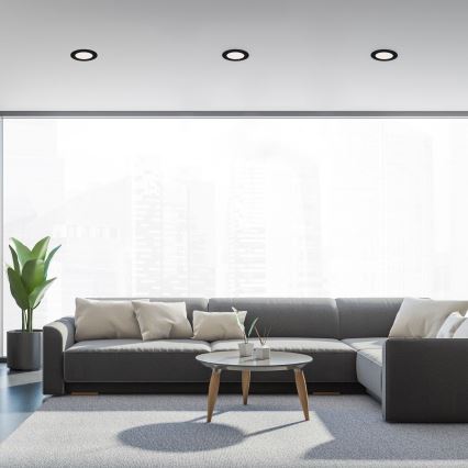 Brilo - 3er-Set LED-Einbauleuchte für Badezimmer FLAT LED/6W/230V IP44 schwarz