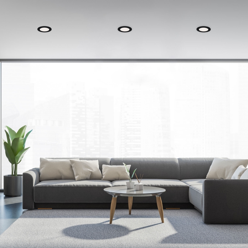 Brilo - 3er-Set LED-Einbauleuchte für Badezimmer FLAT LED/6W/230V IP44 schwarz