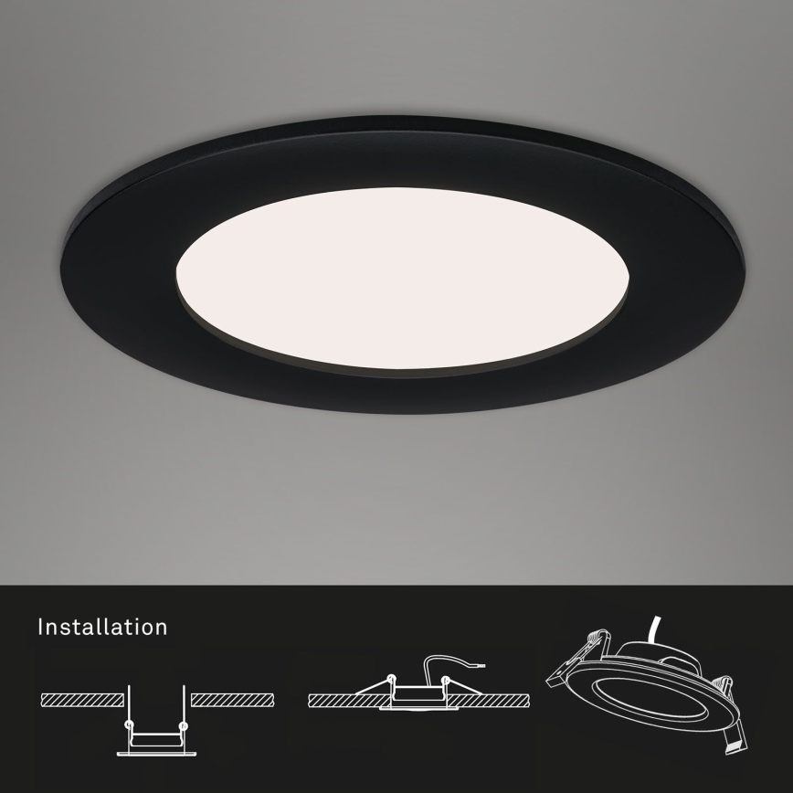 Brilo - 3er-Set LED-Einbauleuchte für Badezimmer FLAT LED/6W/230V IP44 schwarz