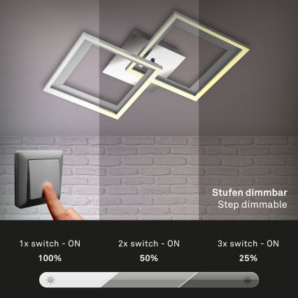 Brilo - Dimmbare LED-Aufbauleuchte FRAME 2xLED/11W/230V