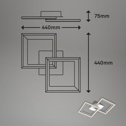 Brilo - Dimmbare LED-Aufbauleuchte FRAME 2xLED/11W/230V