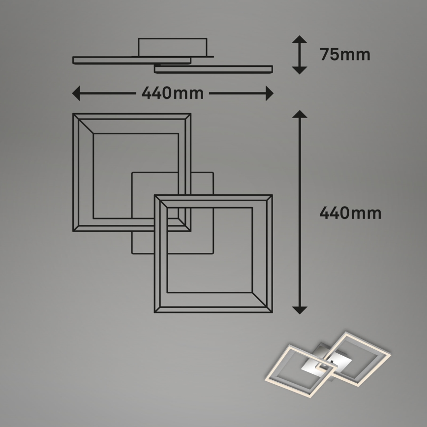 Brilo - Dimmbare LED-Aufbauleuchte FRAME 2xLED/11W/230V