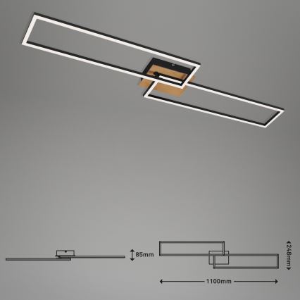 Brilo - Dimmbare LED-Aufbauleuchte FRAME 2xLED/20W/230V 2700-5000K + Fernbedienung