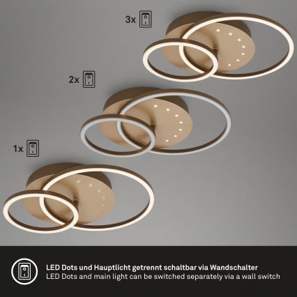 Brilo - Dimmbare LED-Deckenleuchte LED/26W/230V 3000K Braun