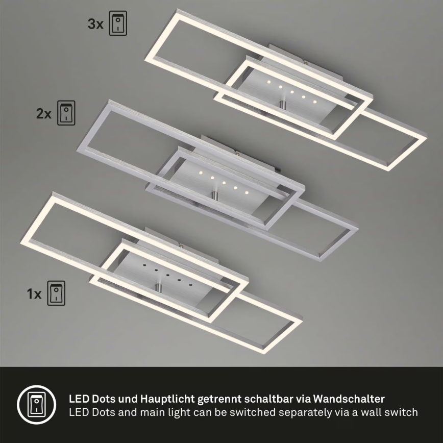 Brilo - dimmbare LED-Deckenleuchte LED/30W/230V 3000K mattchrom