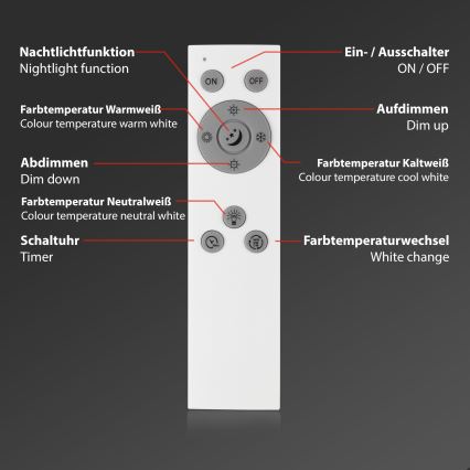 Brilo - Dimmbare LED-Deckenleuchte PIATTO LED/24W/230V 3000-6500K 100x25 cm + Fernbedienung