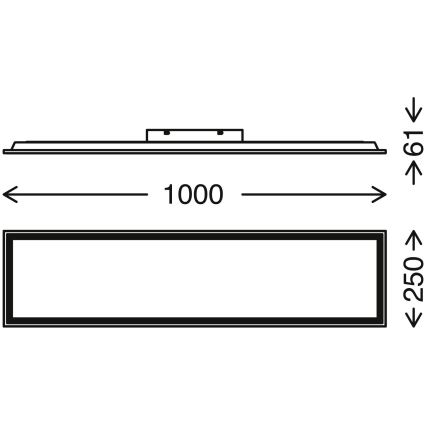 Brilo - Dimmbare LED-Deckenleuchte PIATTO LED/24W/230V 3000-6500K 100x25 cm + Fernbedienung