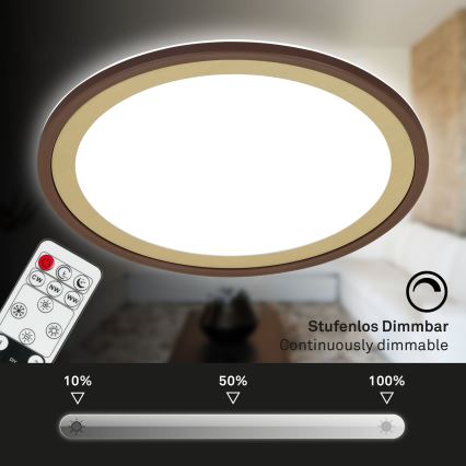 Brilo - Dimmbare LED-Deckenleuchte SLIM LED/22W/230V 2700-6500K + Fernbedienung