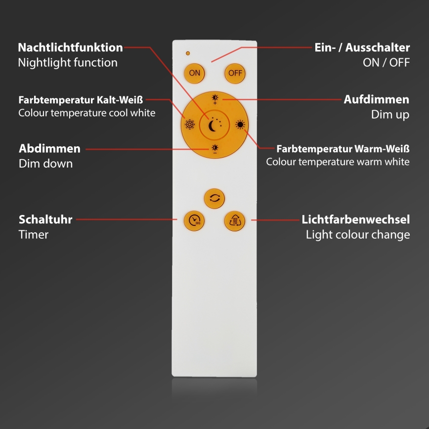 Brilo - Dimmbare LED-Deckenleuchte STARRY SKY LED/22W/230V 3000-6000K +  Fernbedienung