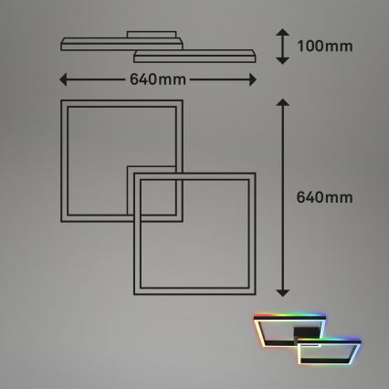 Brilo - Dimmbare LED-RGBW-Aufbauleuchte FRAME 2xLED/17W/230V 2700-6500K + Fernbedienung