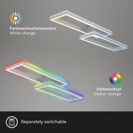 Brilo - Dimmbare LED-RGBW-Aufbauleuchte FRAME 2xLED/21W/230V 2700-6500K + Fernbedienung