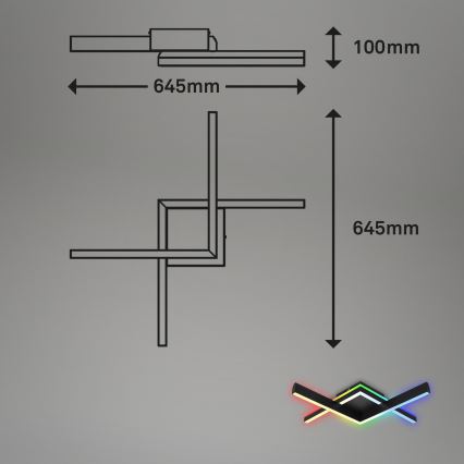 Brilo - Dimmbare LED-RGBW-Aufbauleuchte FRAME 2xLED/9W/230V 2700-6500K + Fernbedienung