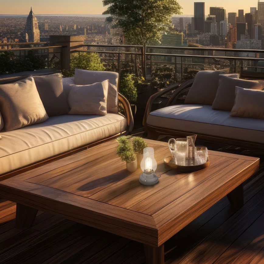 Brilo - KANEA LED dimmbare, wiederaufladbare Tischleuchte für den Außenbereich LED/1,5W/5V IP44 1200 mAh anthrazit