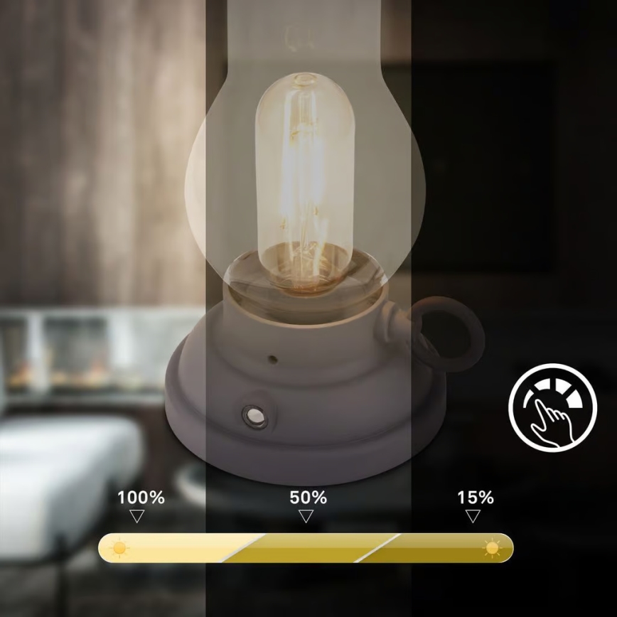 Brilo - KANEA LED dimmbare, wiederaufladbare Tischleuchte für den Außenbereich LED/1,5W/5V IP44 1200 mAh anthrazit