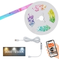 Brilo - Dimmbarer LED-RGBW-Streifen MUSIC 6,6m LED/7,5W/USB Wi-Fi Tuya
