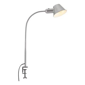 Brilo - Flexibel Tischleuchte mit Klemme 1xE27/10W/230V silbern