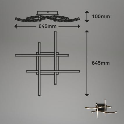 Brilo - LED-Aufbauleuchte REY 4xLED/6W/230V schwarz