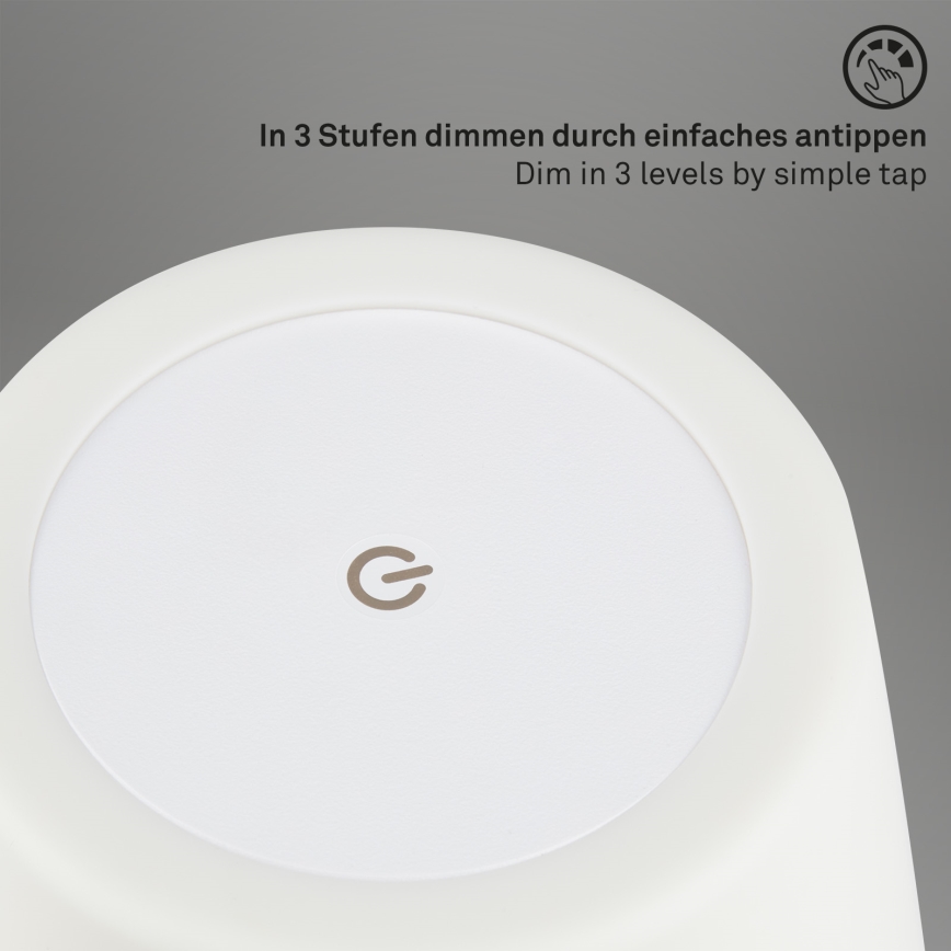 Brilo - LED Außen-Dimmleuchte, wiederaufladbar LED/3W/5V IP44 2000 mAh
