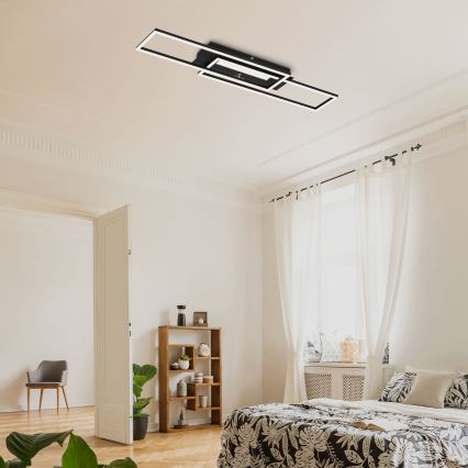 Brilo - LED Deckenleuchte FRAME 2xLED/20W/230V schwarz