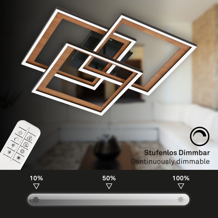 Brilo - LED dimmbare Deckenleuchte FRAME LED/45W/230V 2700-6500K + Fernbedienung