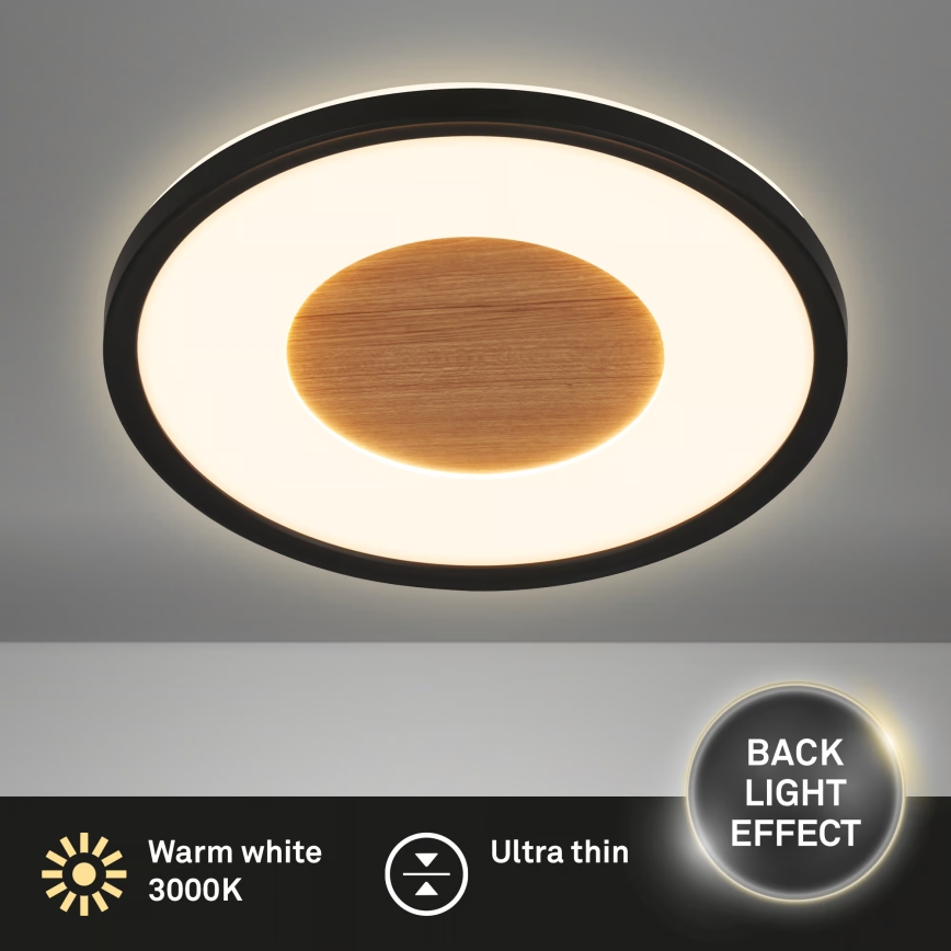 Brilo - LED Deckenleuchte SUFIT WOOD LED/18W/230V 3000K Ø 29 cm