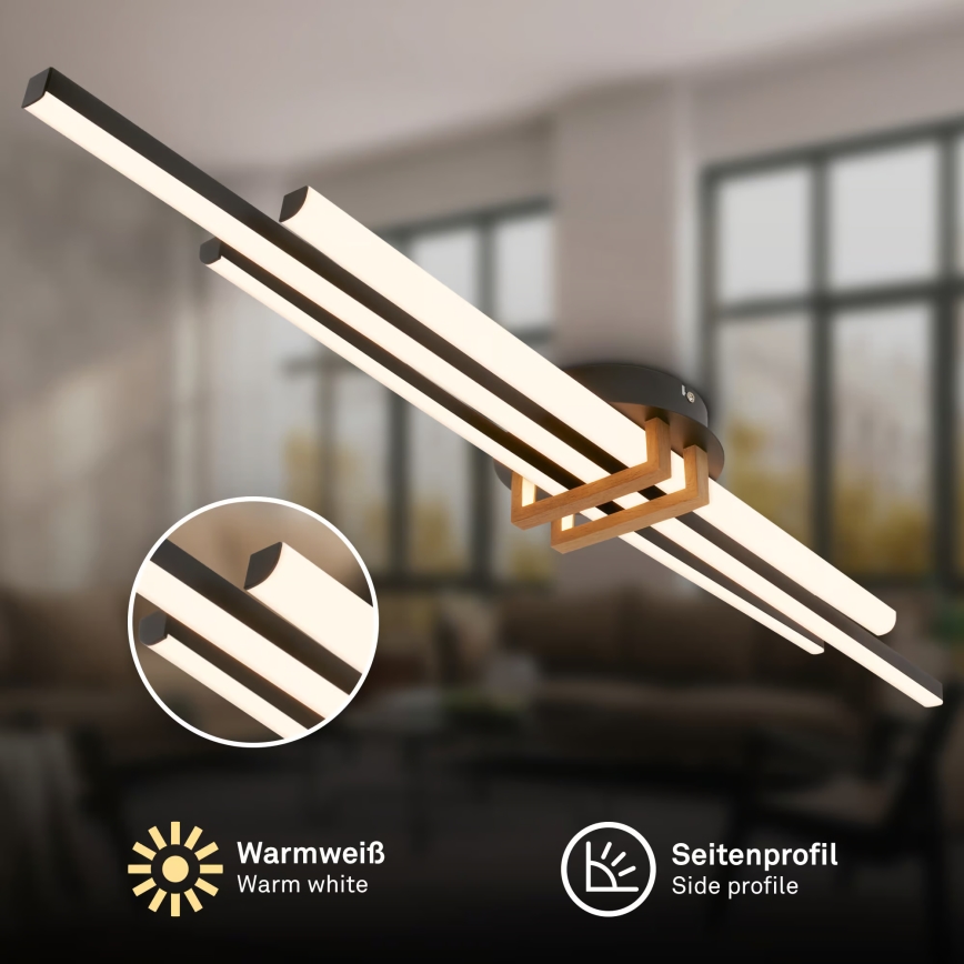 Brilo - LED-Deckenleuchte TINKA LED/30W/230V 3000K schwarz