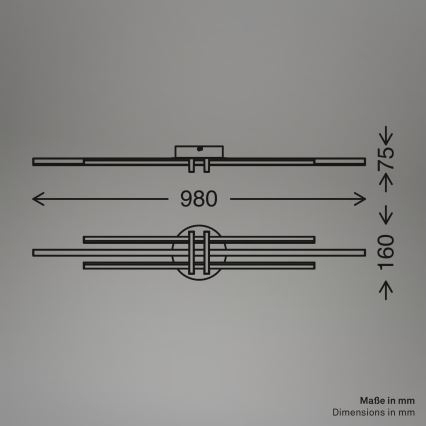 Brilo - LED-Deckenleuchte TINKA LED/30W/230V 3000K schwarz