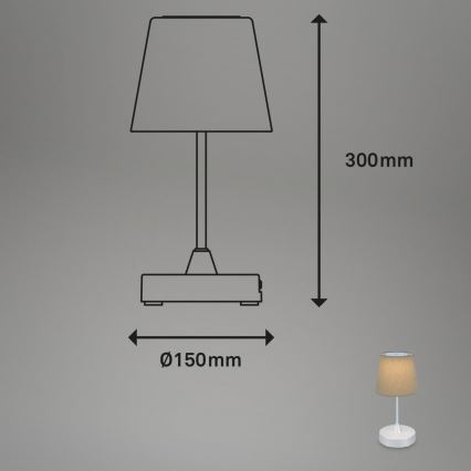 Brilo - LED Dimmbar wiederaufladbar Outdoor Tischleuchte LED/3W/5V IP44 silbern/beige