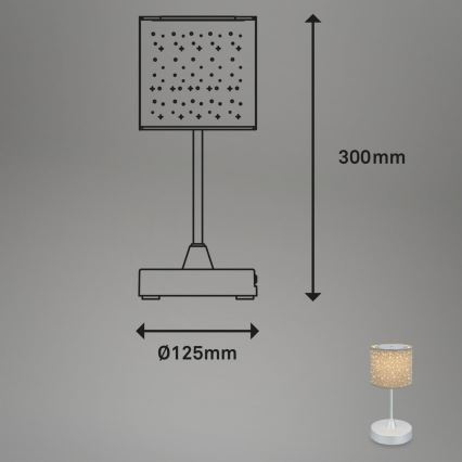 Brilo - LED dimmbare wiederaufladbare Außen-Tischlampe LOLE LED/3W/5V 2000mAh IP44 silber/beige