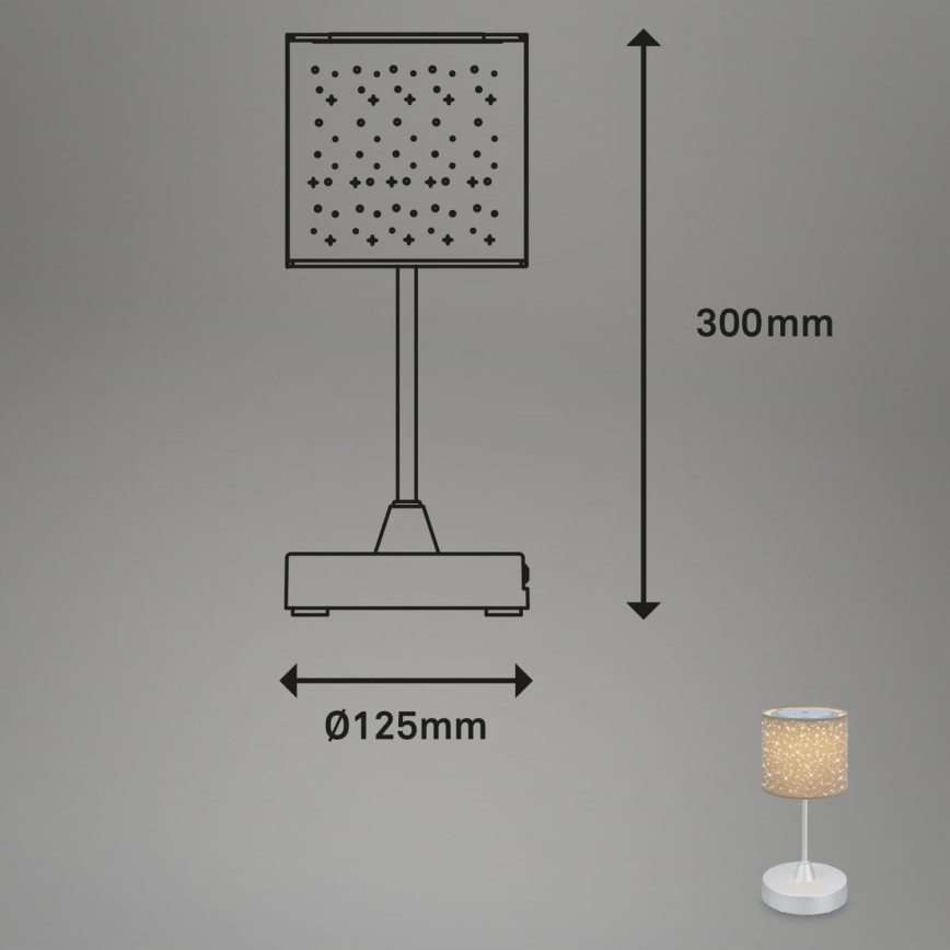 Brilo - LED dimmbare wiederaufladbare Außen-Tischlampe LOLE LED/3W/5V 2000mAh IP44 silber/beige