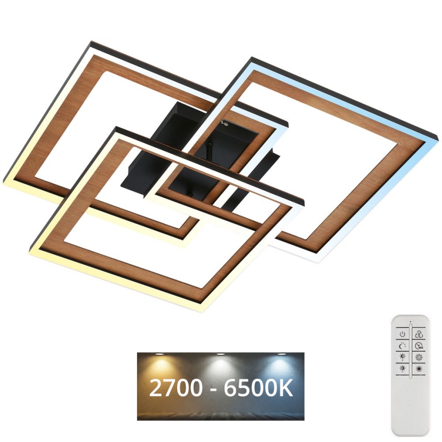 Brilo - LED dimmbare Deckenleuchte FRAME LED/45W/230V 2700-6500K + Fernbedienung
