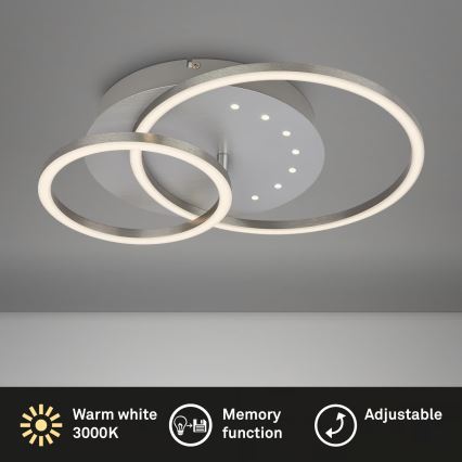 Brilo - LED-dimmbare Deckenleuchte LED/26W/230V 3000K mattchrom