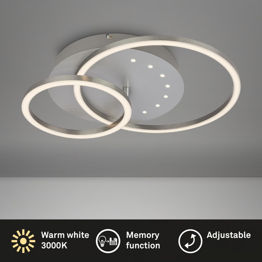 Brilo - LED-dimmbare Deckenleuchte LED/26W/230V 3000K mattchrom