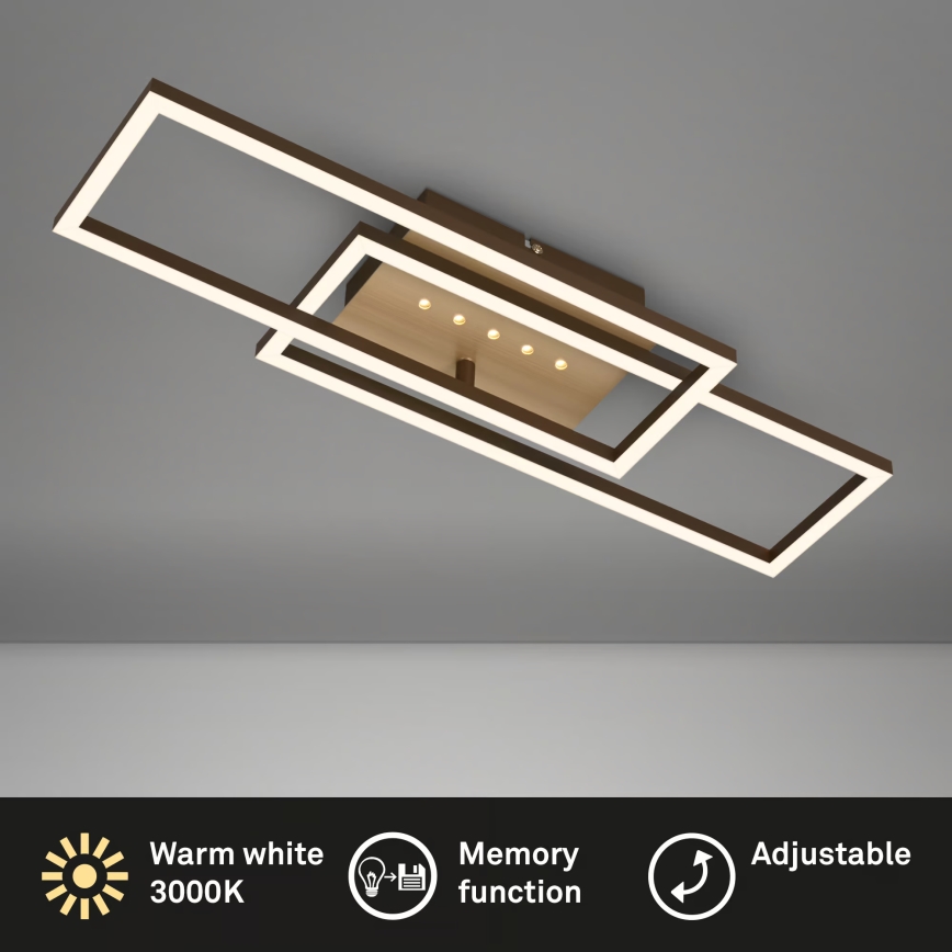 Brilo - LED dimmbare Deckenleuchte LED/30W/230V 3000K braun