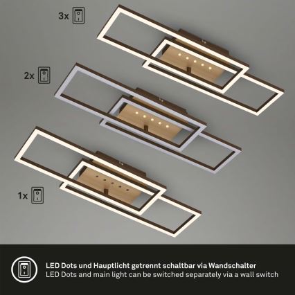 Brilo - LED dimmbare Deckenleuchte LED/30W/230V 3000K braun