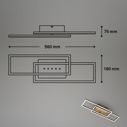 Brilo - LED dimmbare Deckenleuchte LED/30W/230V 3000K braun