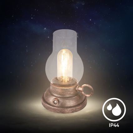 Brilo - KANEA LED, dimmbare wiederaufladbare Außen-Tischlampe LED/1,5W/5V IP44 1200 mAh bronzefarben