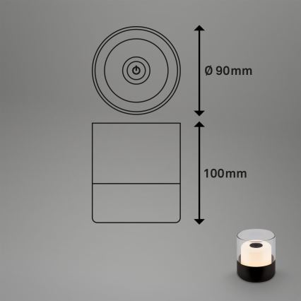 Brilo - LED-dimmbare, wiederaufladbare Outdoor-Tischleuchte LILET LED/2W/5V IP44