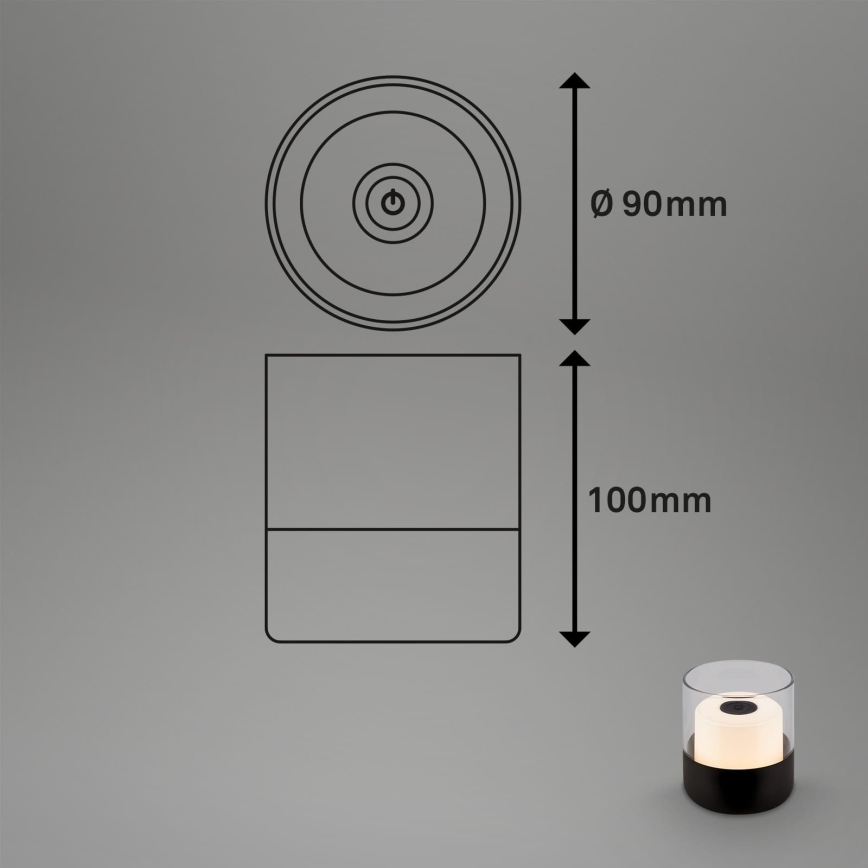 Brilo - LED-dimmbare, wiederaufladbare Outdoor-Tischleuchte LILET LED/2W/5V IP44