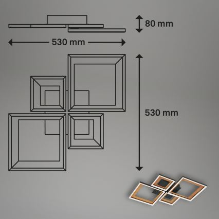 Brilo - LED dimmbare Deckenleuchte FRAME LED/38W/230V