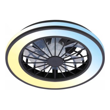 Brilo - LED-dimmbarer Deckenventilator VENTURO LED/24W/230V 3000-6500K schwarz + Fernbedienung