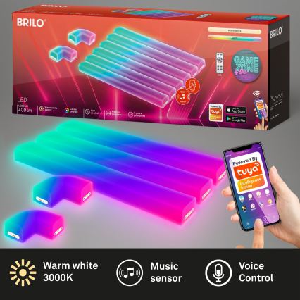 Brilo - LED RGBIC dimmbare Lichtleiste Smart LED/24W/230V Wi-Fi Tuya