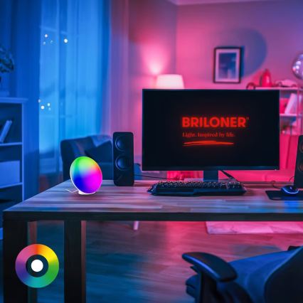 Brilo - LED RGBIC dimmbare, wiederaufladbare Schreibtischlampe TARA LED/6W/5V 3000-6500K Wi-Fi Tuya + Fernbedienung