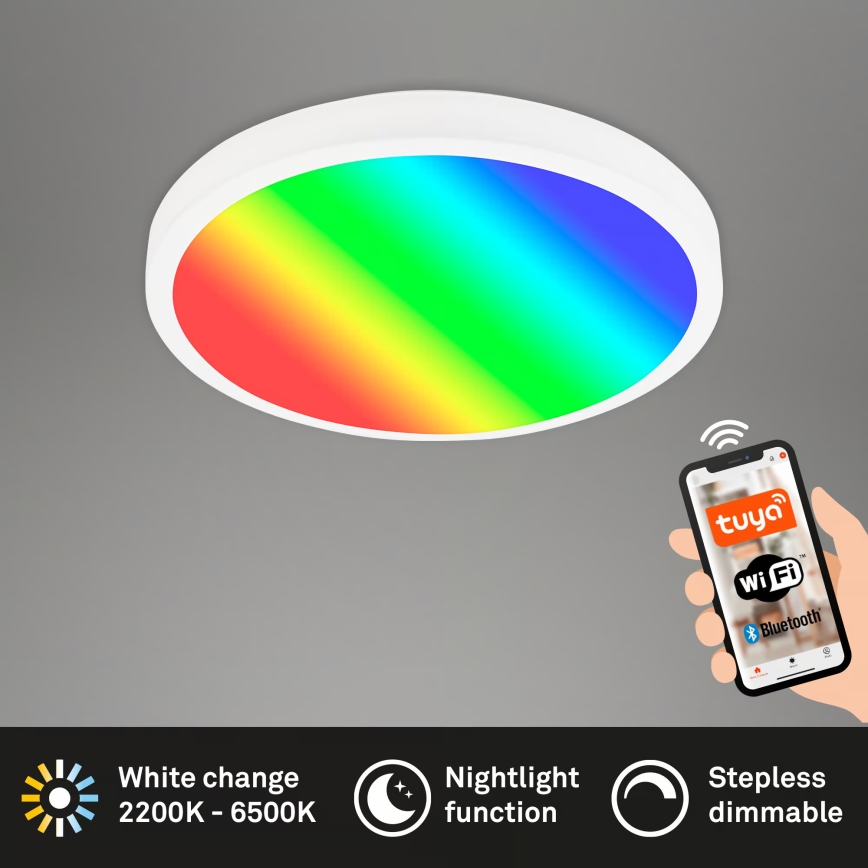 Brilo - dimmbare LED RGBW-Deckenleuchte LED/20W/230V 2200-6500K Wi-Fi Tuya Ø 27 cm