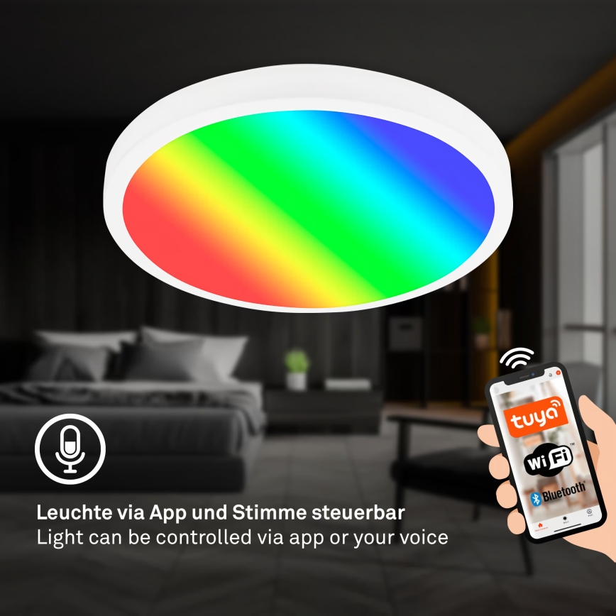Brilo - dimmbare LED RGBW-Deckenleuchte LED/20W/230V 2200-6500K Wi-Fi Tuya Ø 27 cm