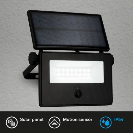 Brilo - LED-Solarreflektor mit Sensor LED/5W/5,5V IP54 1200 mAh
